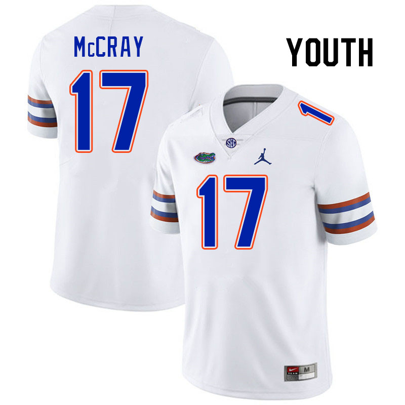 Youth #17 LJ McCray Florida Gators College Football Jerseys Stitched-White